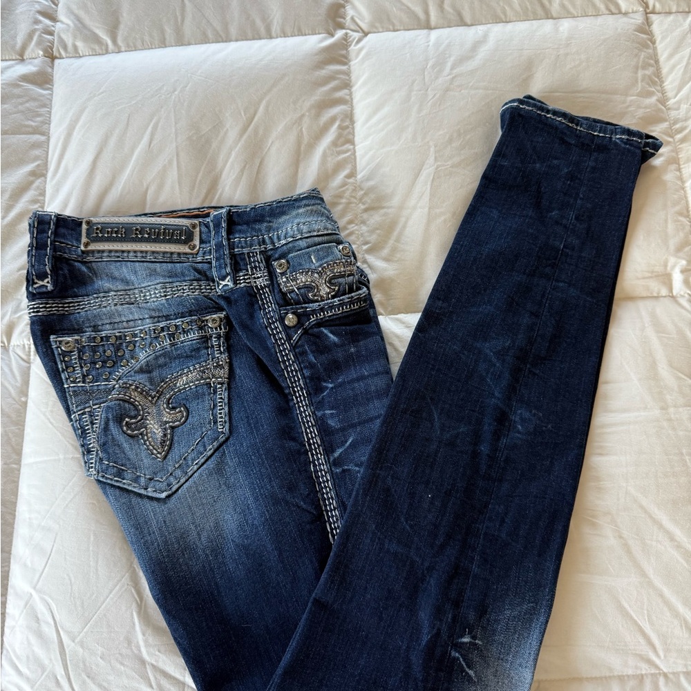 Rock Revival Women's Dark Blue Skinny Jeans “Henna”